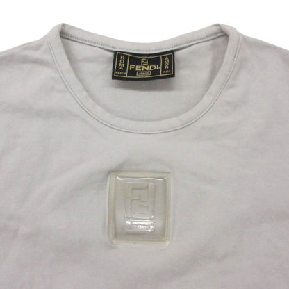 Fendi Short Sleeve T-Shirt Zucca Clear Rubber Logo Crew Neck Jersey Top Light — view 3