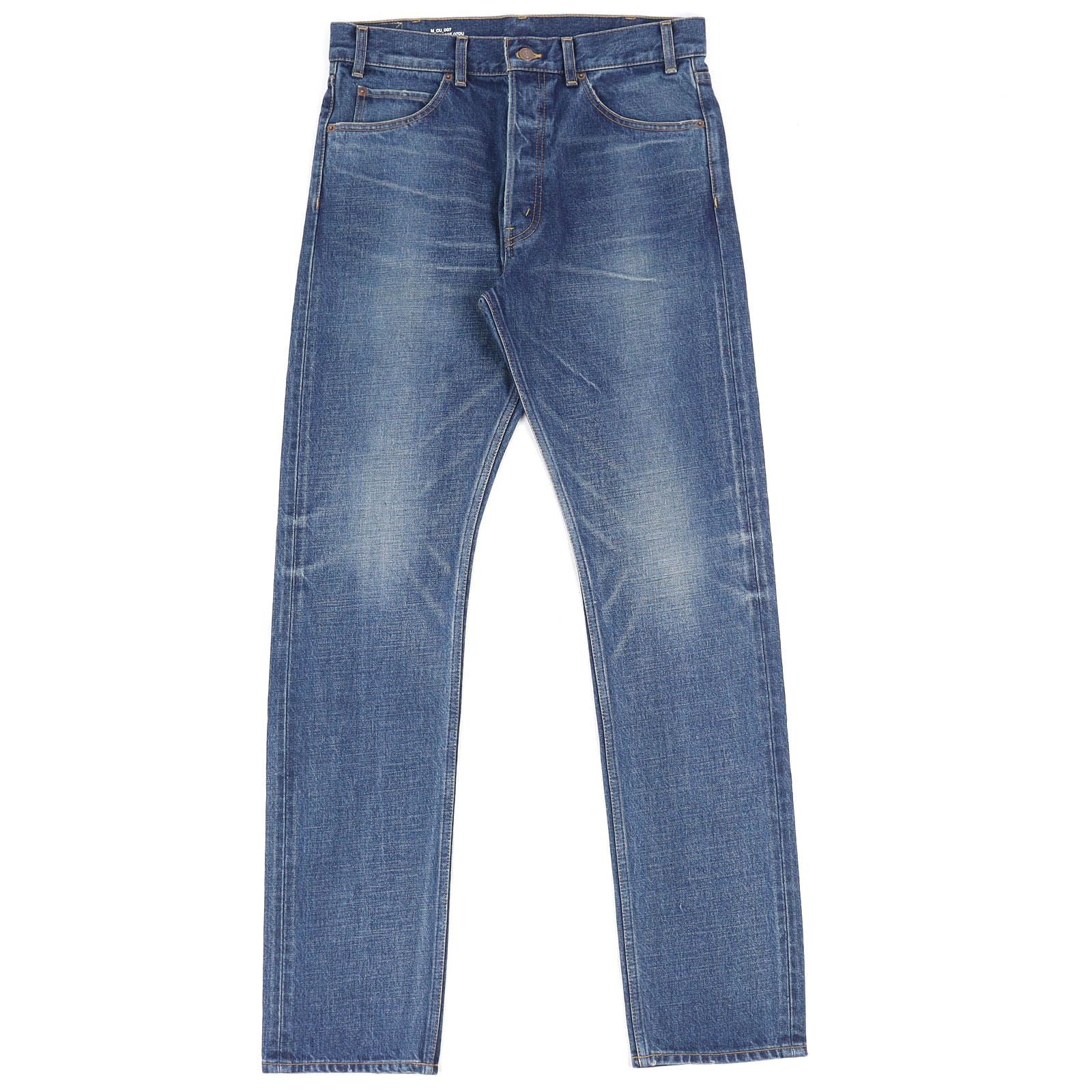 Celine Cotton 100% Washed Button Fly Denim Pants Indigo Blue 31