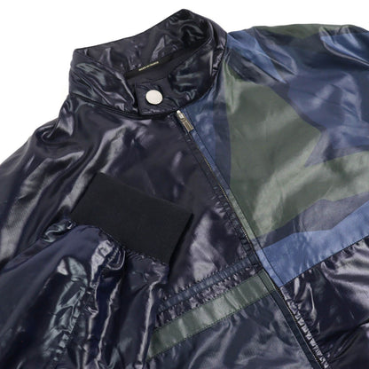 Hermes Series Button Partial Allover Pattern Track Jacket Nylon Navy 46 — view 4
