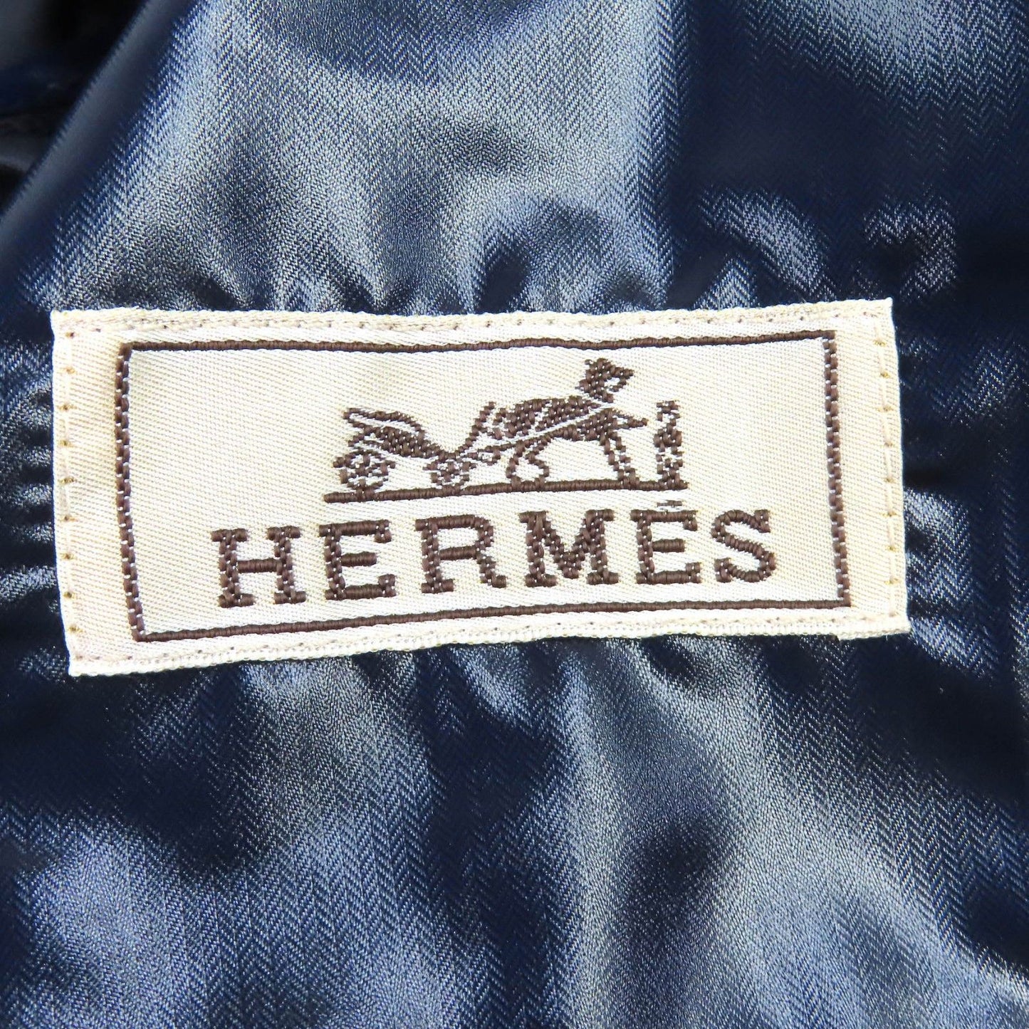 Hermes Series Button Partial Allover Pattern Track Jacket Nylon Navy 46 — view 8