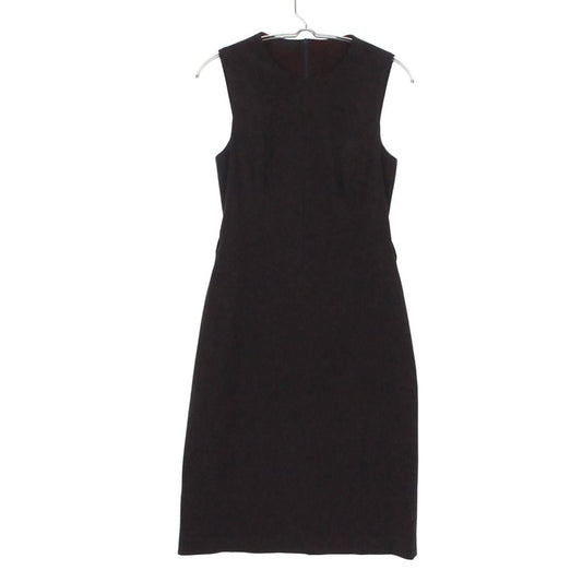 Prada Dress Stretch Sleeveless Half Knee Length Crew Neck Brown