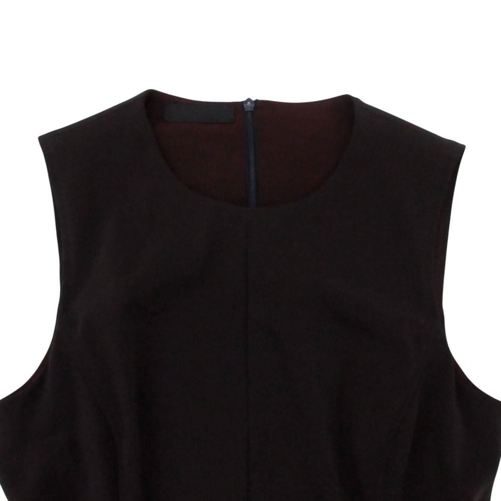 Prada Dress Stretch Sleeveless Half Knee Length Crew Neck Brown — view 3