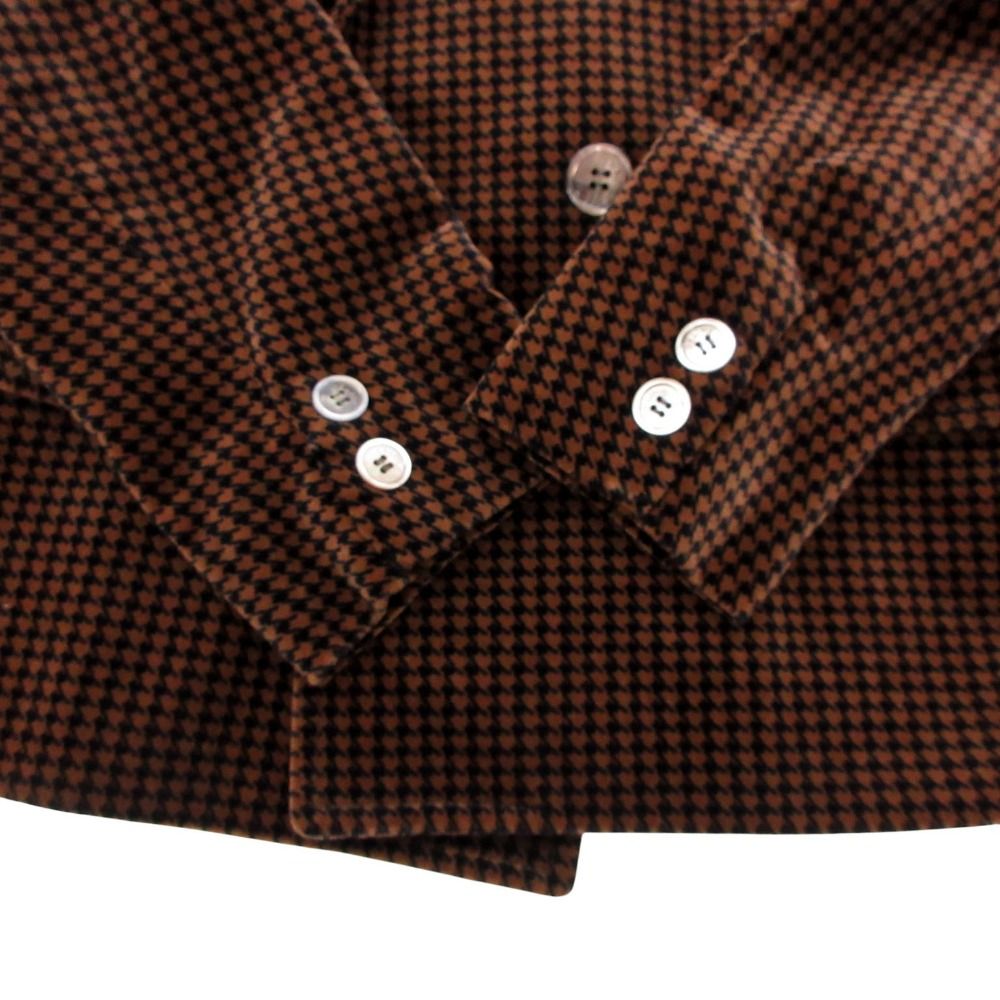Celine Tailored Jacket Velour Houndstooth Double Breasted Blazer Brown — view 5