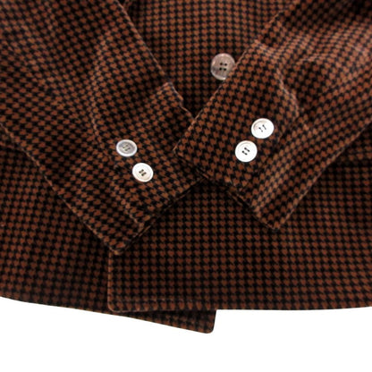 Celine Tailored Jacket Velour Houndstooth Double Breasted Blazer Brown — view 5