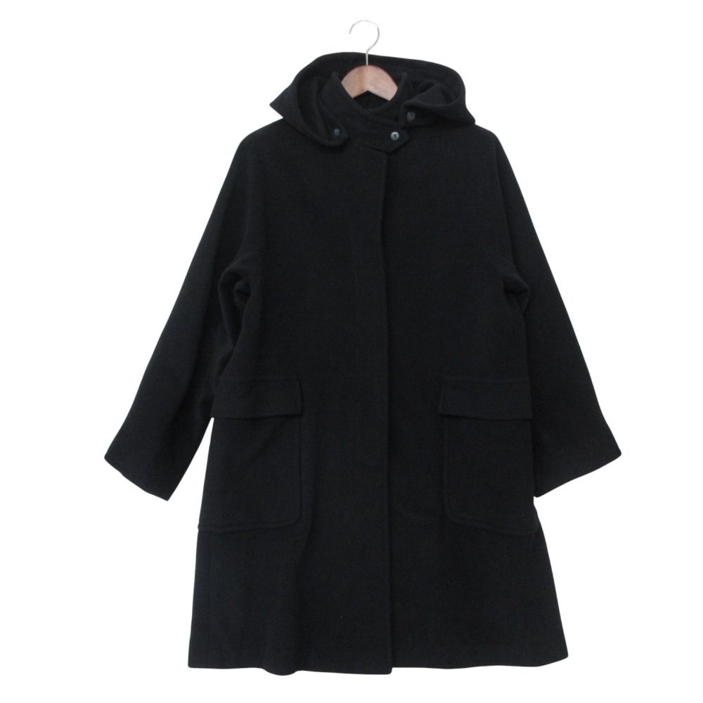 Max Mara Weekend Line Light Coat Melton Wool Hooded Jacket Navy