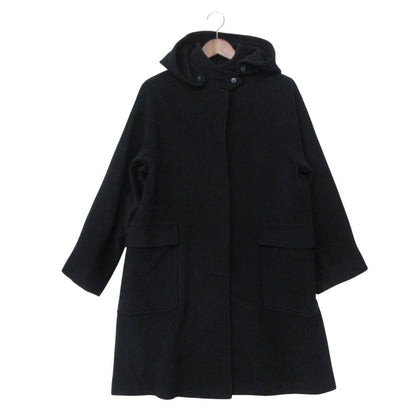Max Mara Weekend Line Light Coat Melton Wool Hooded Jacket Navy