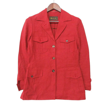 Loro Piana Tailored Jacket Linen 100% Safari Red