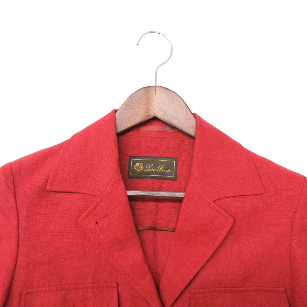 Loro Piana Tailored Jacket Linen 100% Safari Red — view 5