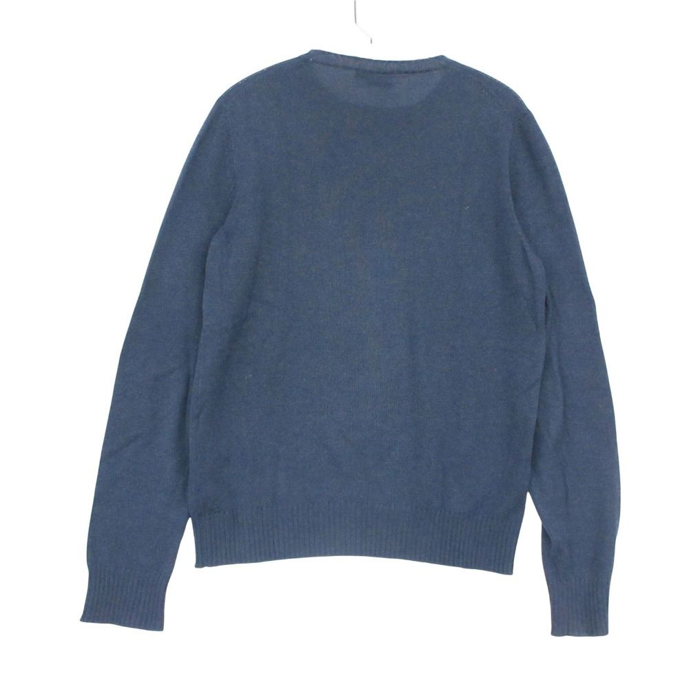 Prada Cashmere Knit Sweater Long Sleeve Crew Neck Pullover Top Navy 48 — view 2