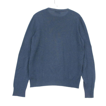 Prada Cashmere Knit Sweater Long Sleeve Crew Neck Pullover Top Navy 48 — view 2