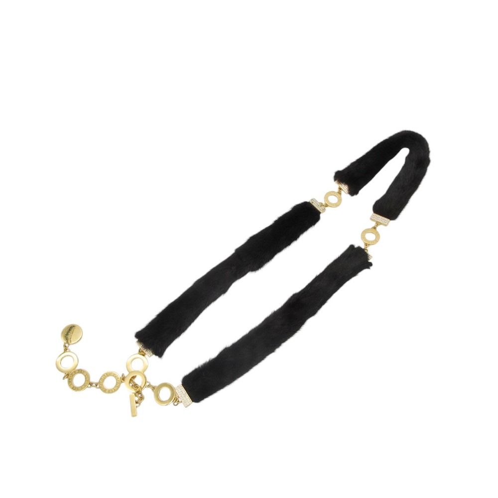 Bvlgari Belt First Stone Logo Chain Fur Black — view 6