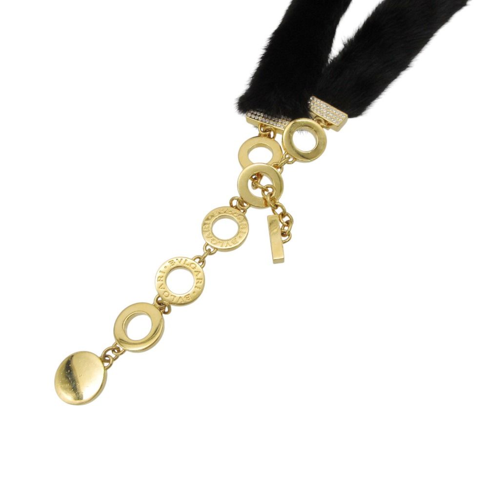 Bvlgari Belt First Stone Logo Chain Fur Black — view 5
