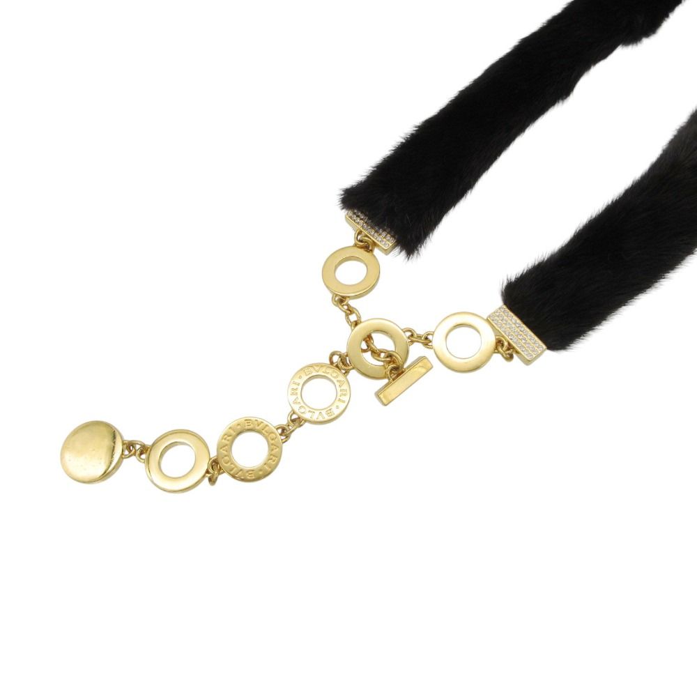 Bvlgari Belt First Stone Logo Chain Fur Black — view 3