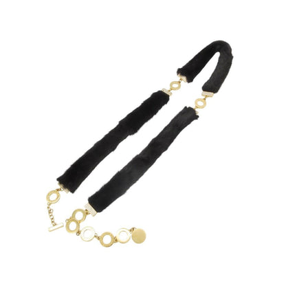 Bvlgari Belt First Stone Logo Chain Fur Black