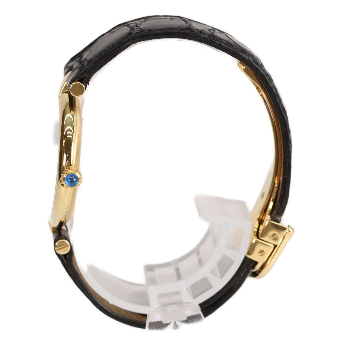 Cartier 925 Mast Vande Mevermeil LM Black Dial Quartz Leather — view 2