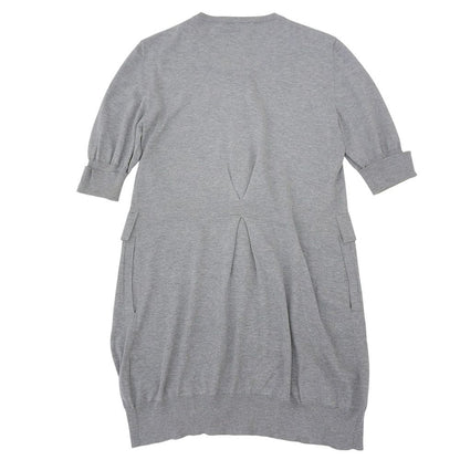 Brunello Cucinelli Long Length Cardigan Cotton Top Gray — view 2