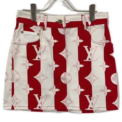 Louis Vuitton Monogram Flower Denim Mini Skirt 34