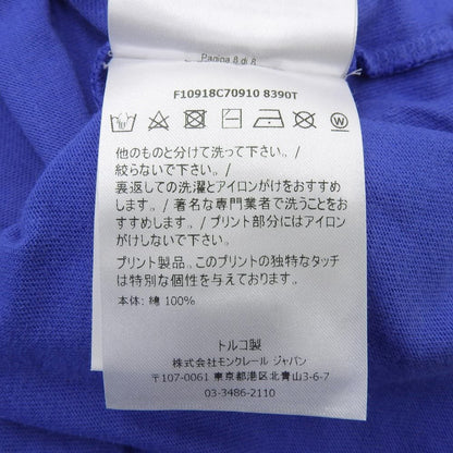 Moncler Logo Patch Short Sleeve T-Shirt Top Blue — view 4