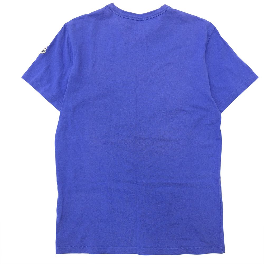 Moncler Logo Patch Short Sleeve T-Shirt Top Blue — view 2