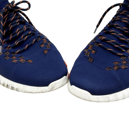Hermes Volduc Tresse Flex Knit Sneakers Shoes Navy Orange Actual — view 3