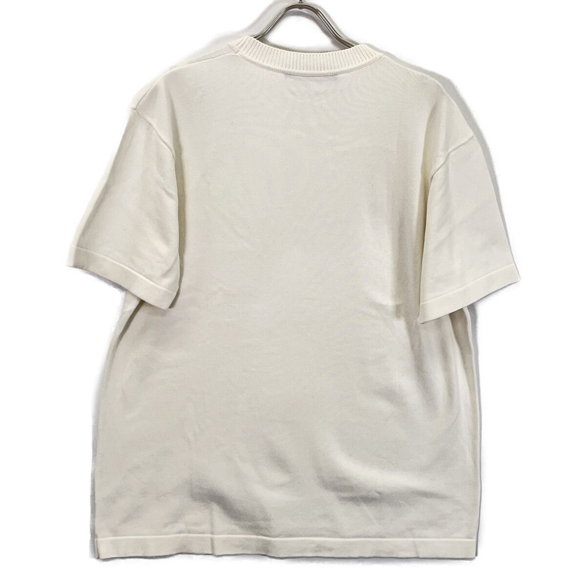 Louis Vuitton White Hook Detail Signature Short Sleeve Knit Unknown Sweater — view 2
