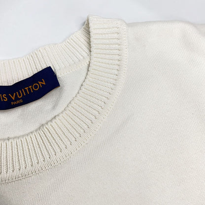 Louis Vuitton White Hook Detail Signature Short Sleeve Knit Unknown Sweater — view 5