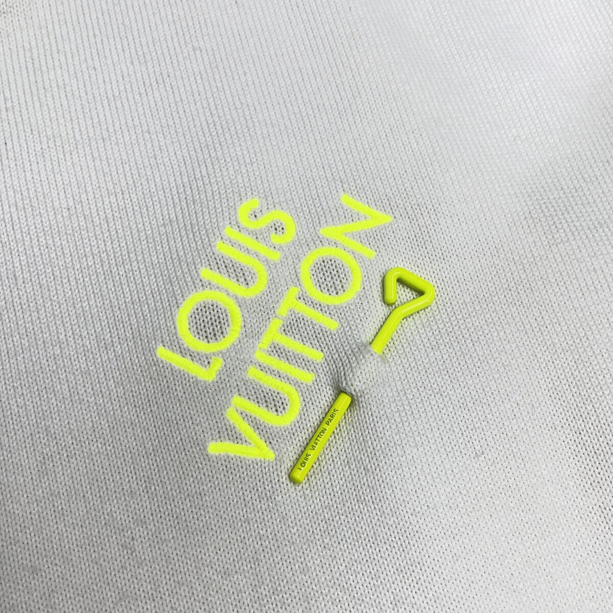 Louis Vuitton White Hook Detail Signature Short Sleeve Knit Unknown Sweater — view 4