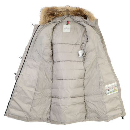 Moncler Genevrier Belt with Fur Hoody Long Down Jacket — view 4
