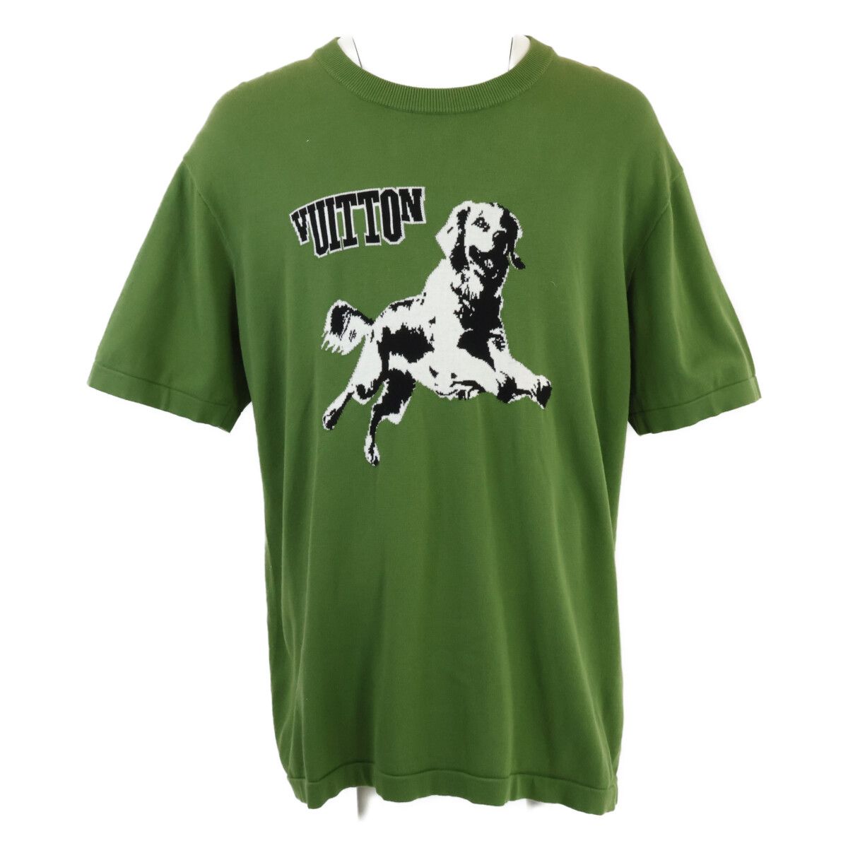 Louis Vuitton MM Aur Dog Logo Crew Neck Short Sleeve Knit Sweater XXL