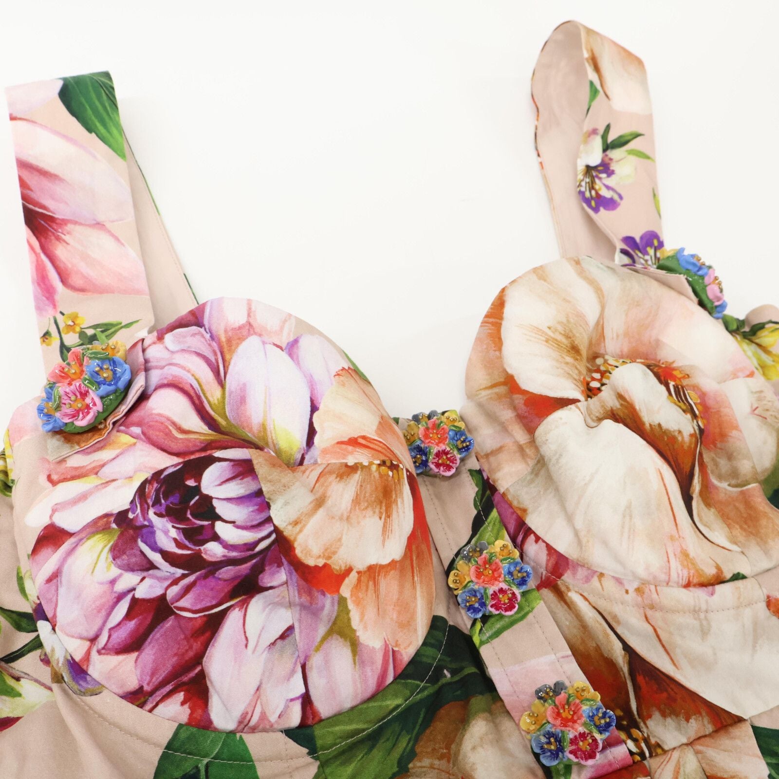 Dolce & Gabbana Floral Flower Button Dress 50 — view 7