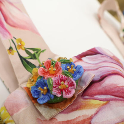 Dolce & Gabbana Floral Flower Button Dress 50 — view 6