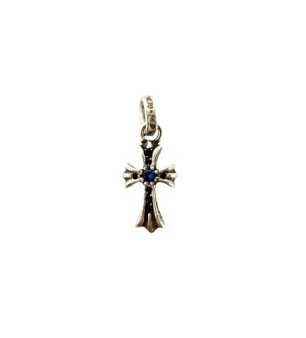 Chrome Hearts Crs Baby Fat P Sap Fat Cross Pave Saffiano Necklace Top 925