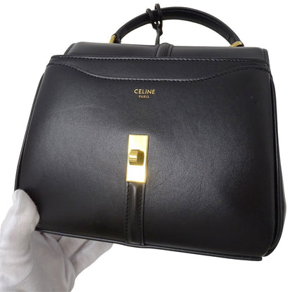 Celine 2-Way Shoulder Bag Mini 16 Seize Leather Black Small — view 8