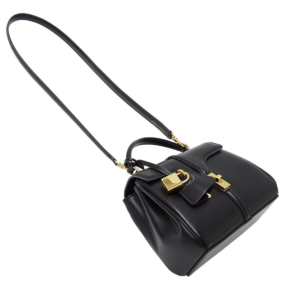 Celine 2-Way Shoulder Bag Mini 16 Seize Leather Black Small — view 4