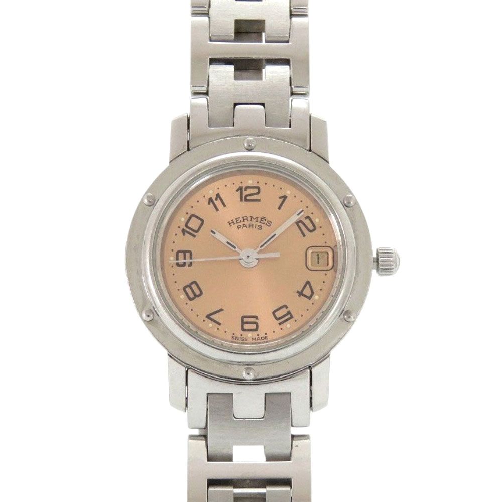Hermes SS Pink Quartz Watch