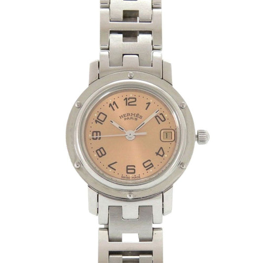 Hermes SS Pink Quartz Watch