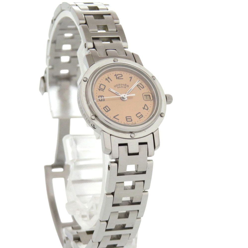 Hermes SS Pink Quartz Watch — view 2
