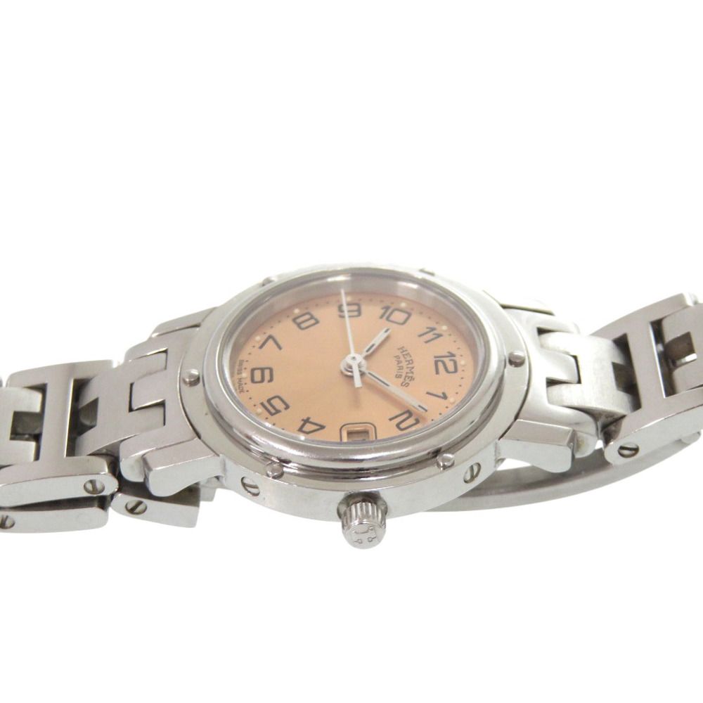 Hermes SS Pink Quartz Watch — view 6