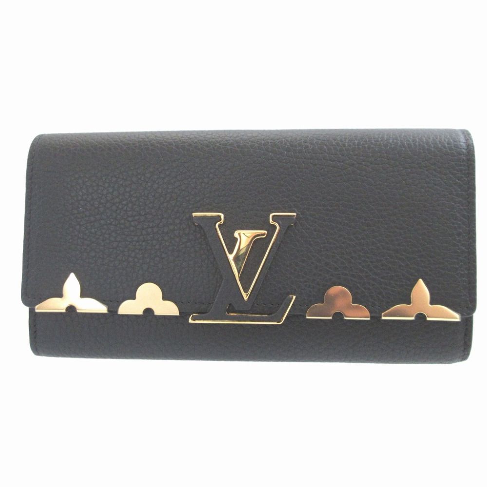 Louis Vuitton Portefeuille Capucines Taurillon Leather Black Bifold Wallet