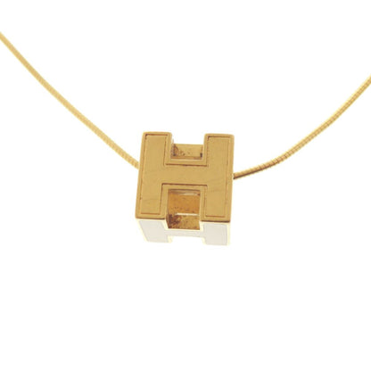 Hermes Cage Cube Metal Ivory Necklace — view 5