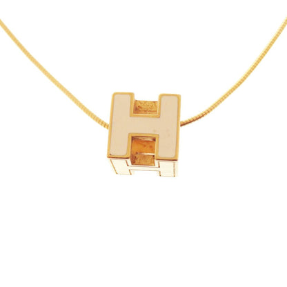 Hermes Cage Cube Metal Ivory Necklace — view 6