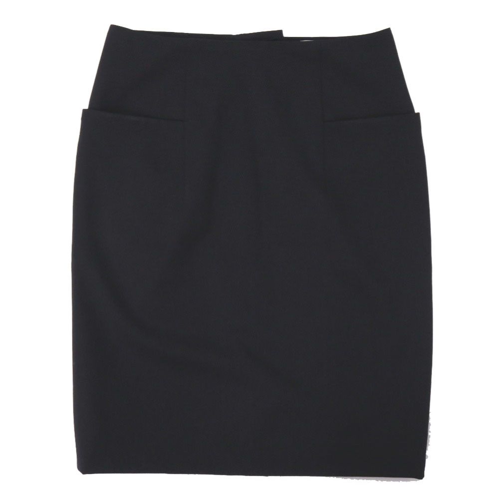 Hermes Skirt 36 Wool Polyurethane Black