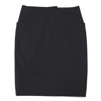 Hermes Skirt 36 Wool Polyurethane Black