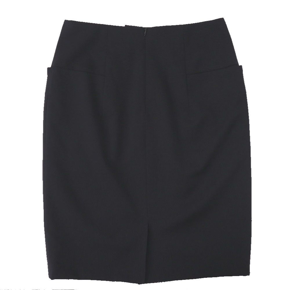 Hermes Skirt 36 Wool Polyurethane Black — view 2