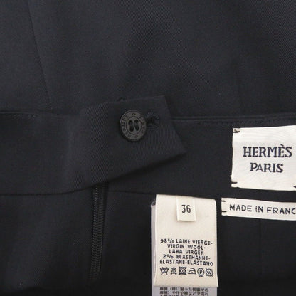 Hermes Skirt 36 Wool Polyurethane Black — view 3