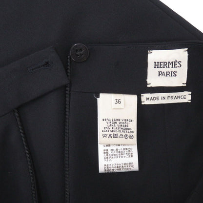 Hermes Skirt 36 Wool Polyurethane Black — view 5