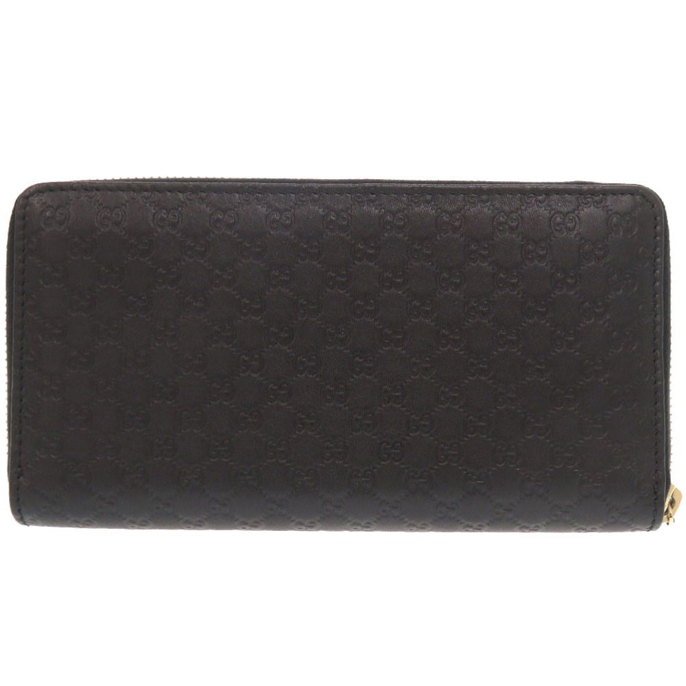 Gucci Micro Guccissima Ribbon Black Zip Around Wallet — view 3