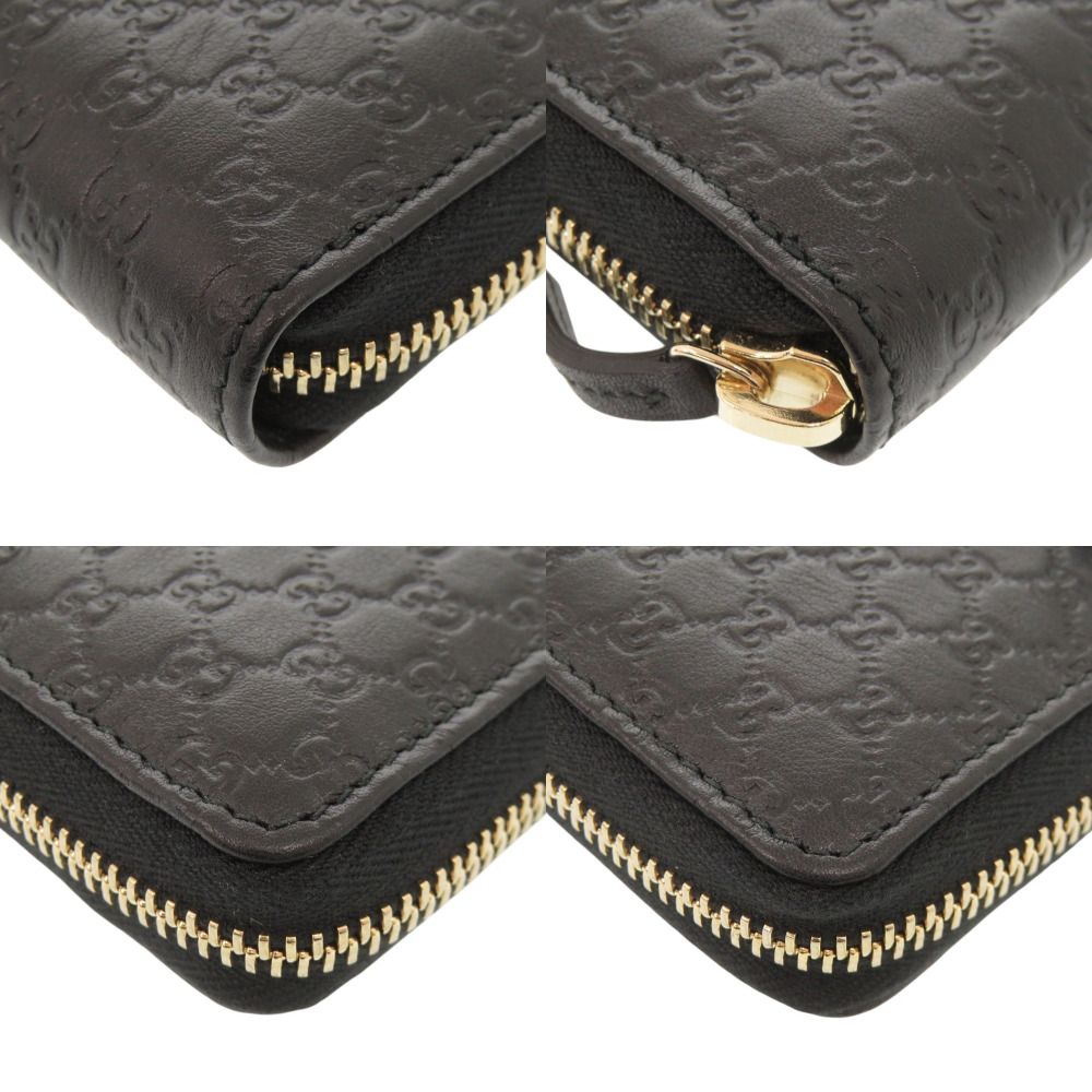 Gucci Micro Guccissima Ribbon Black Zip Around Wallet — view 4