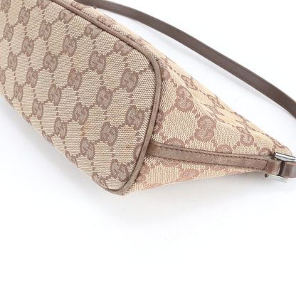 Gucci GG Canvas Leather Handbag Pouch Tote Brown Mwe — view 5
