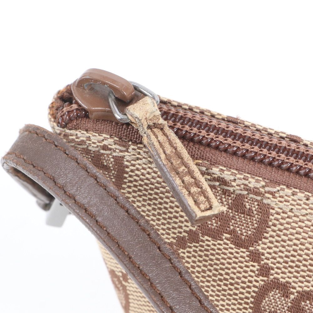 Gucci GG Canvas Leather Handbag Pouch Tote Brown Mwe — view 8